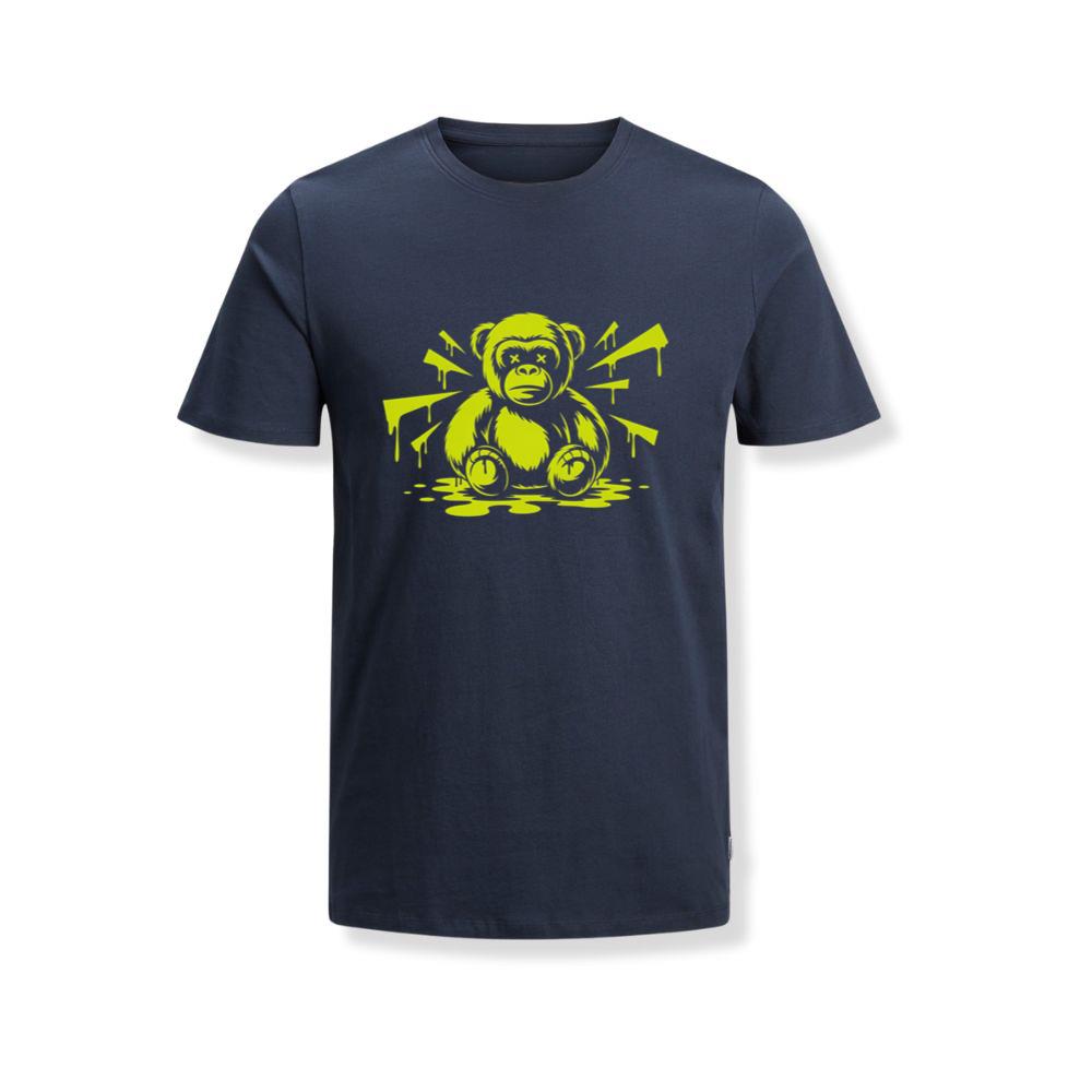 Neon Gorilla Angry Ape Street Art Design T-Shirt - Image 2