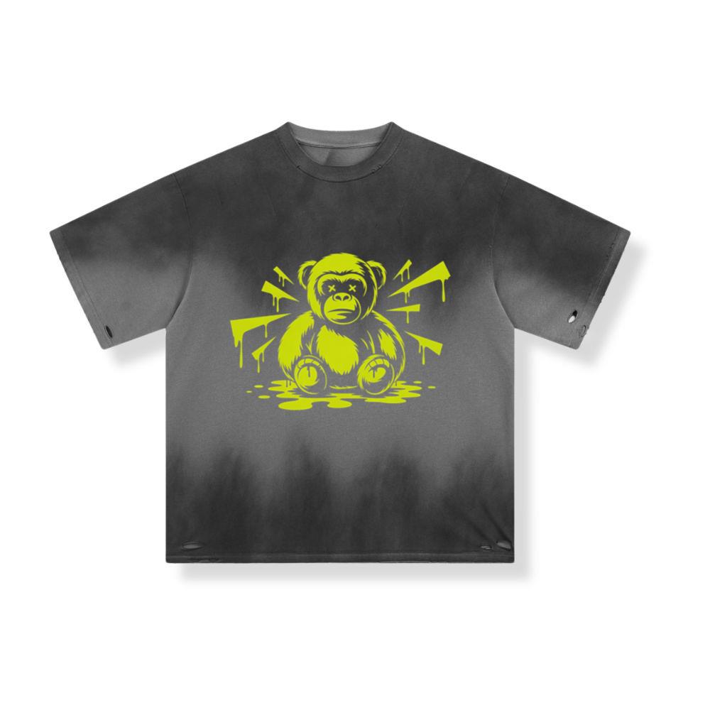 Neon Gorilla Angry Ape Street Art Design T-Shirt