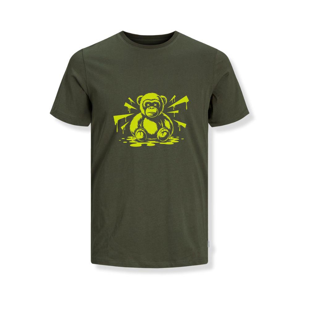 Neon Gorilla Angry Ape Street Art Design T-Shirts - Image 3