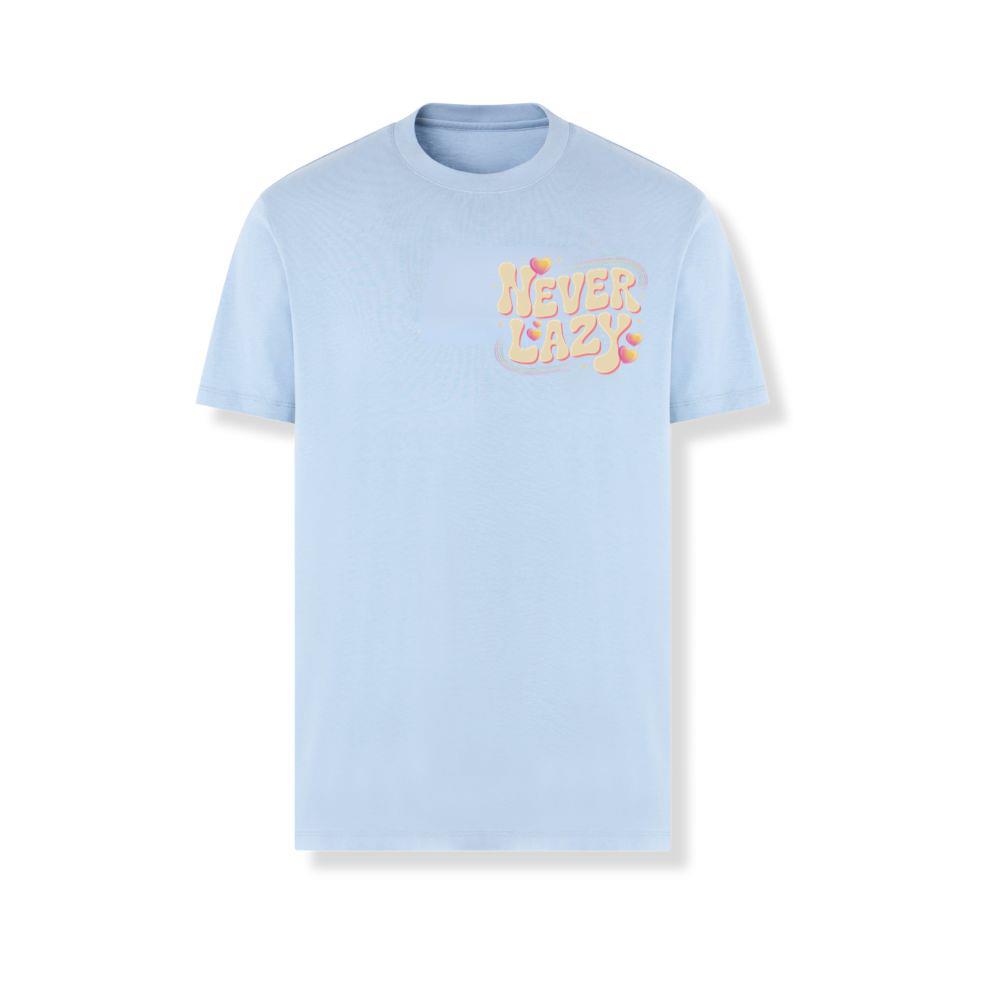 Never Lazy Retro Bold Text Graphic T-Shirts - Image 3