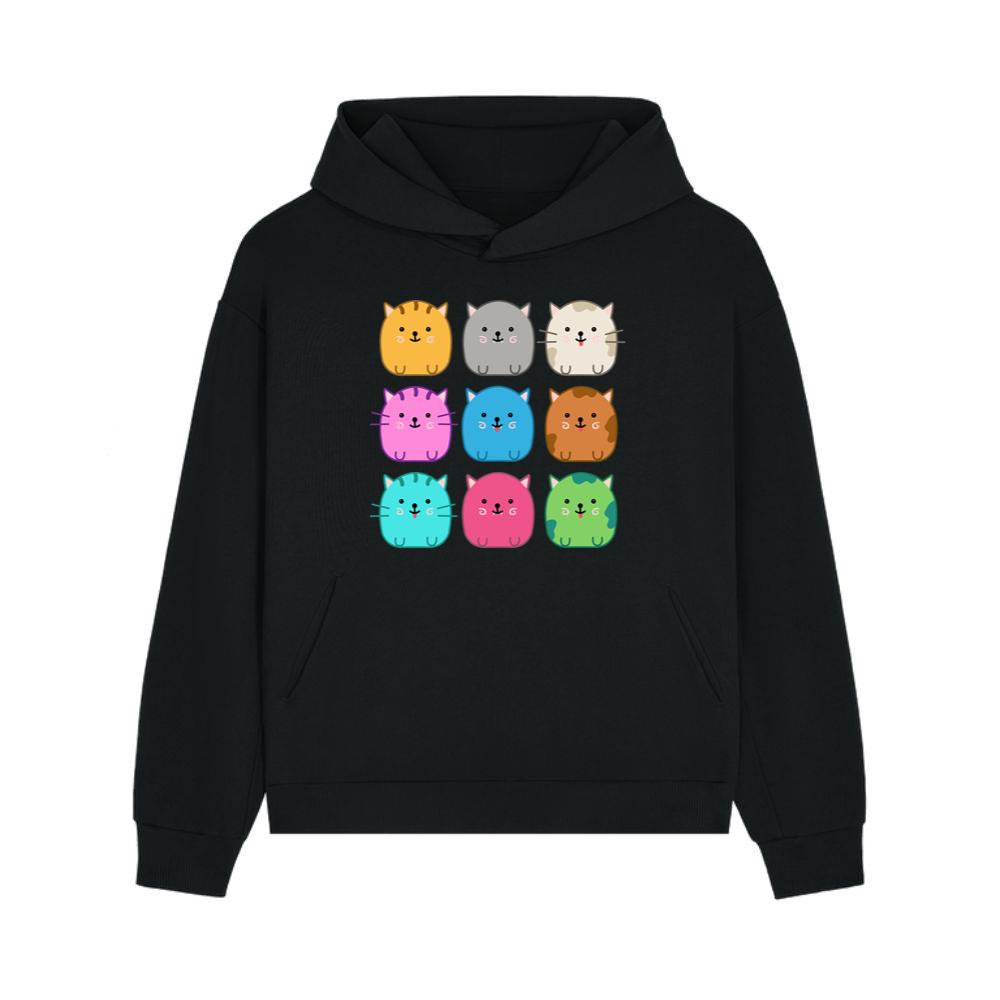 Nine Chubby Cartoon Cats Hoodie