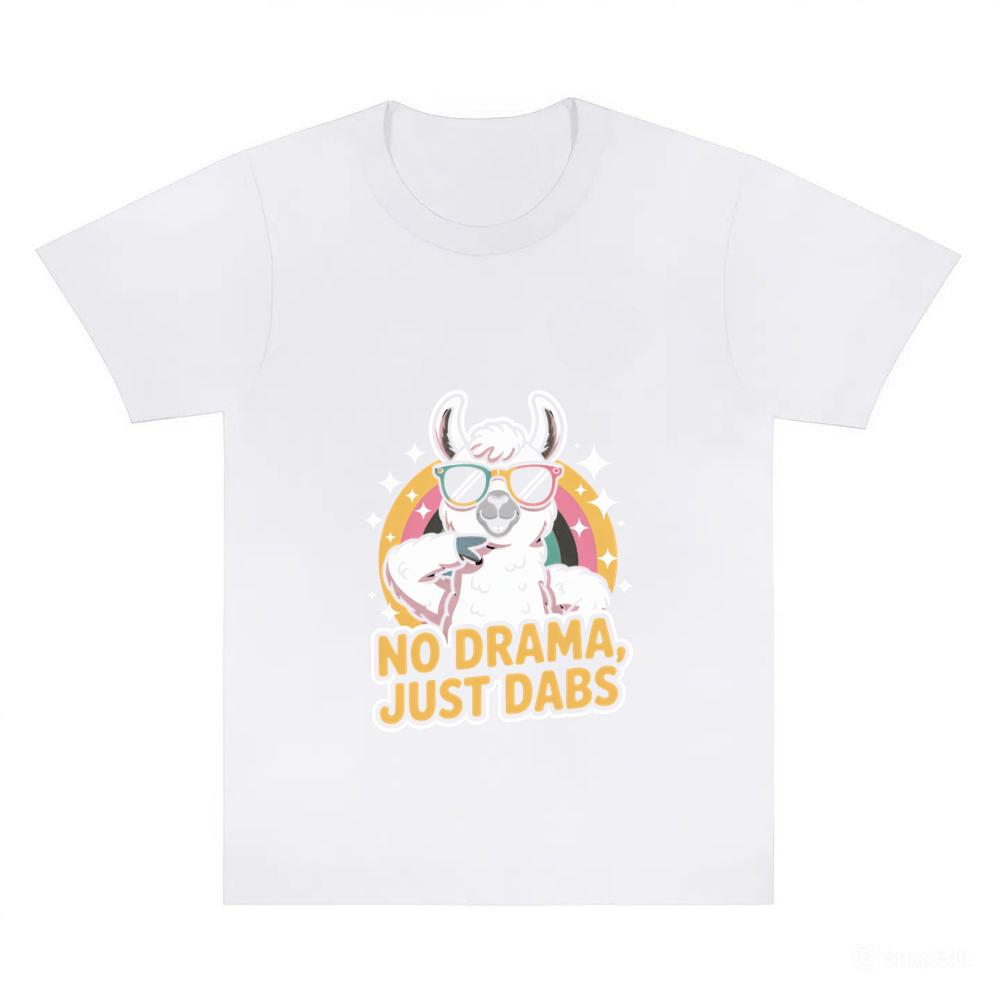 No Drama Just Dabs Cool Llama Design T-Shirt