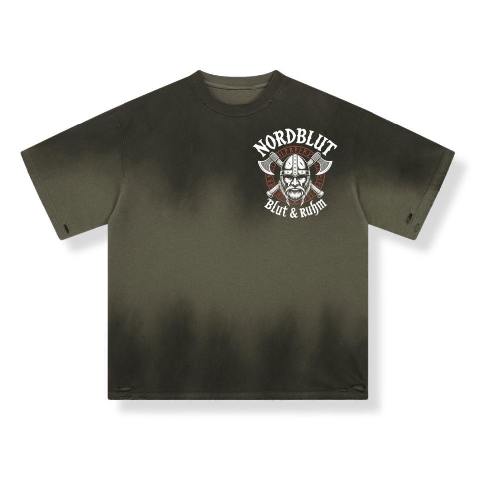 Nordblut Viking Helmet Warrior Graphic T-Shirt - Image 3
