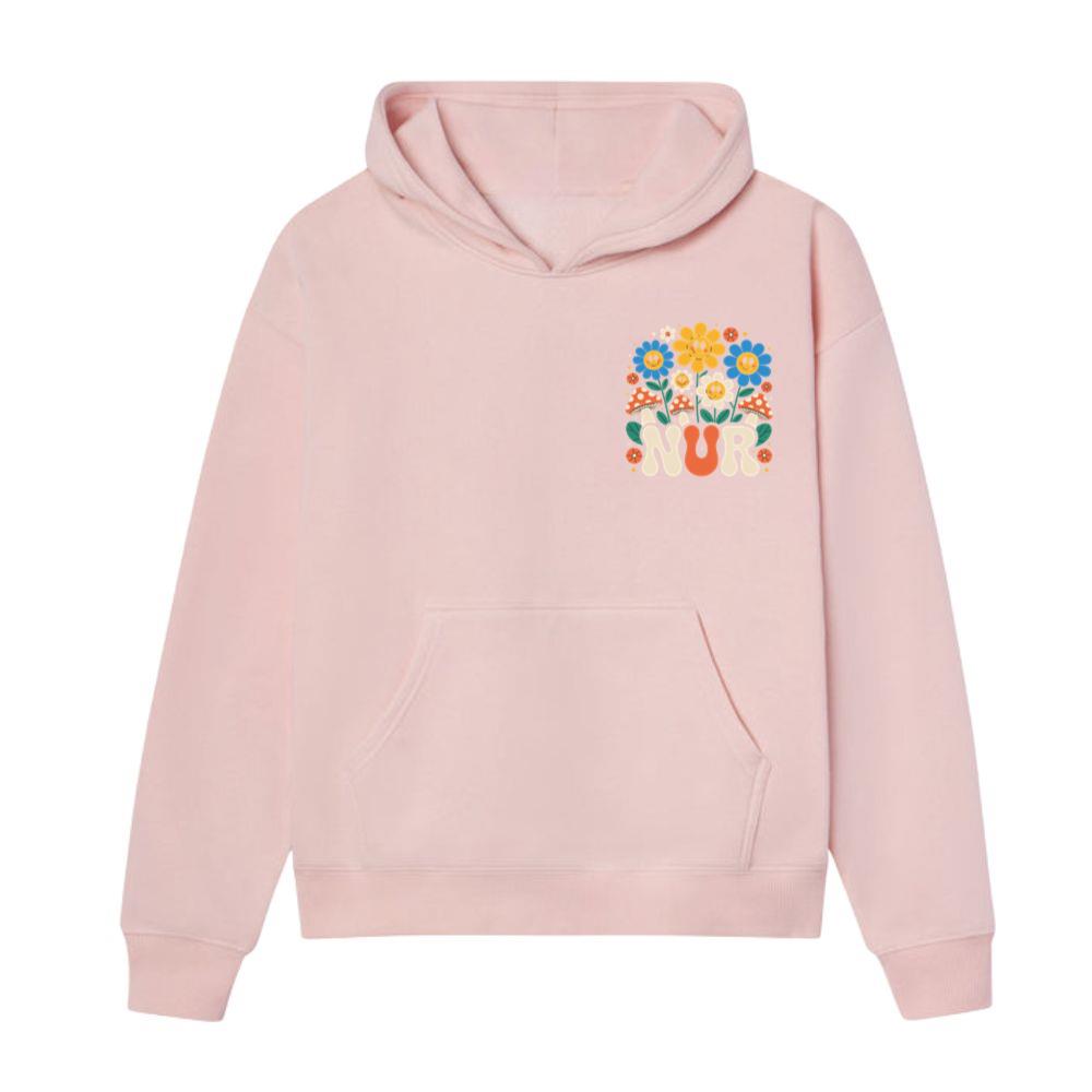 Nur Retro Flower Cartoon Design Hoodie