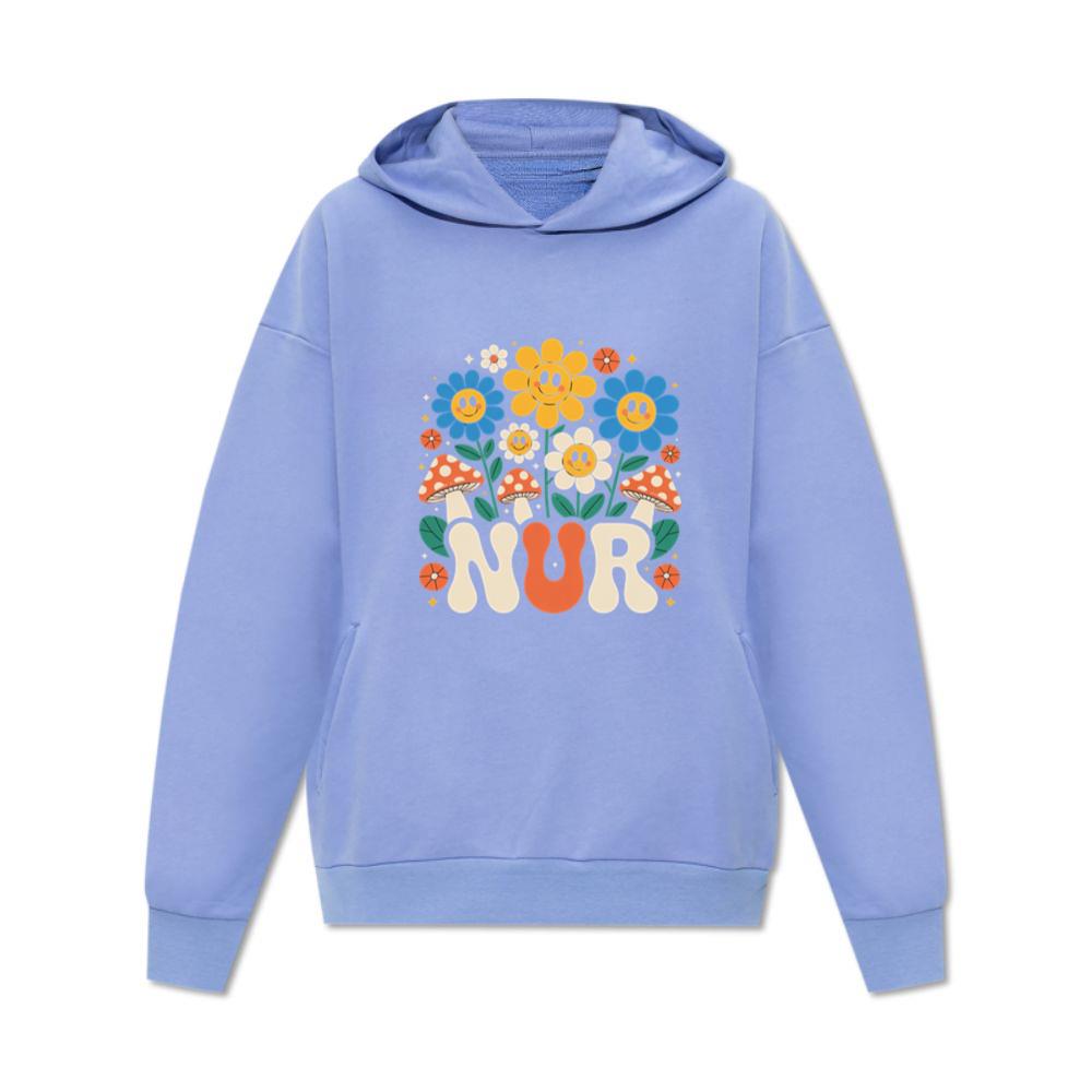 Nur Retro Flower Cartoon Design Hoodie