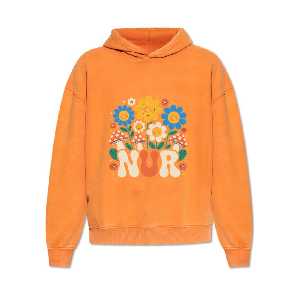 Nur Retro Flower Cartoon Design Hoodie