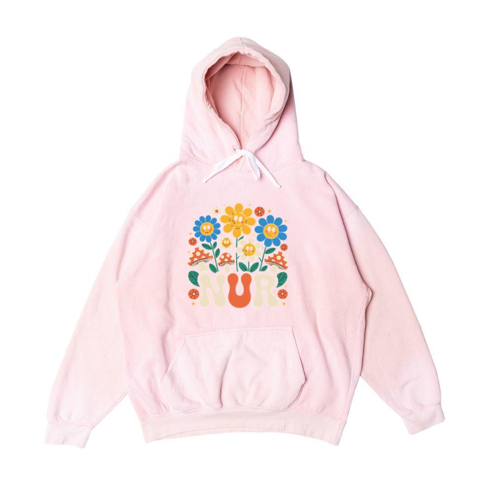Nur Retro Flower Cartoon Design Hoodie