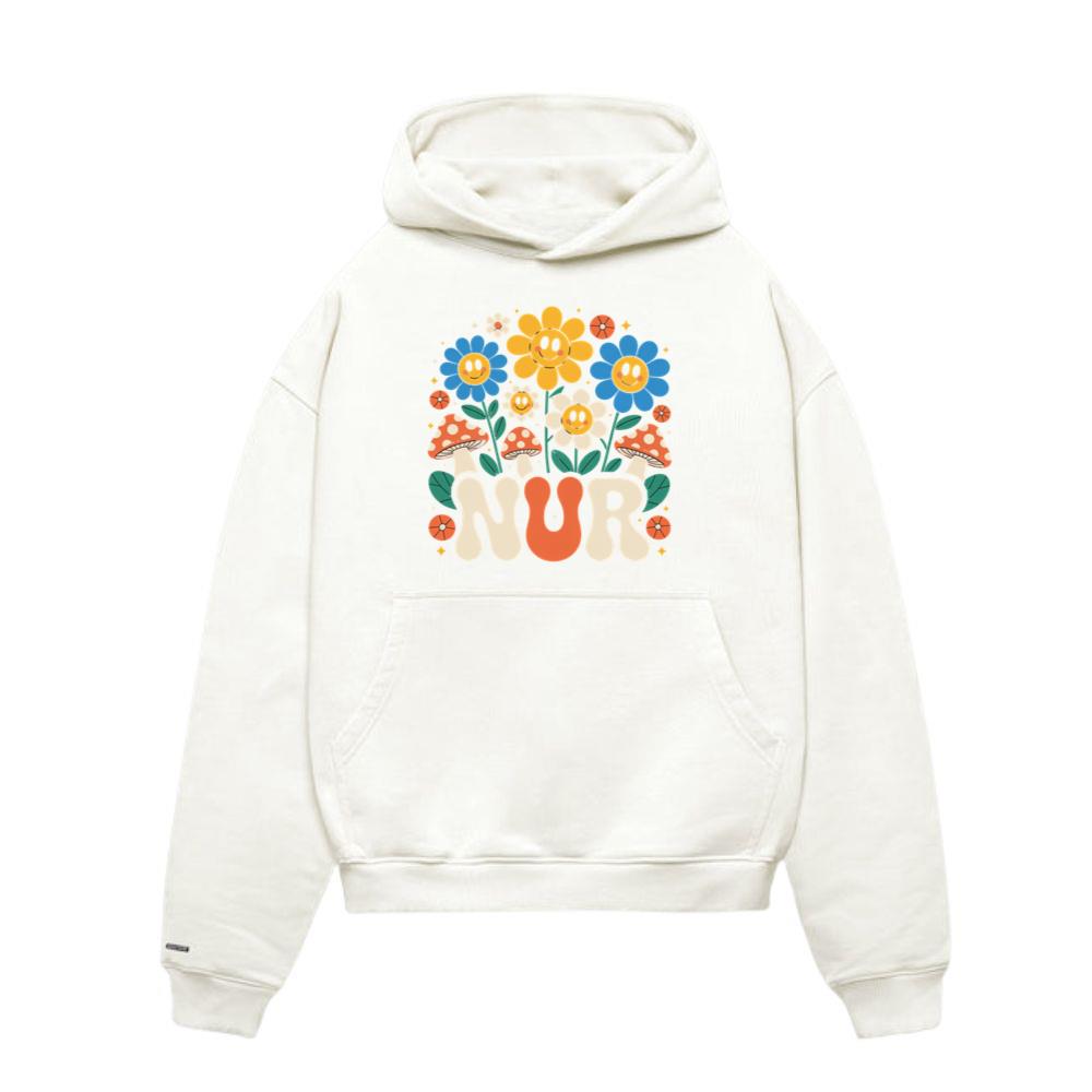Nur Retro Flower Cartoon Design Hoodies