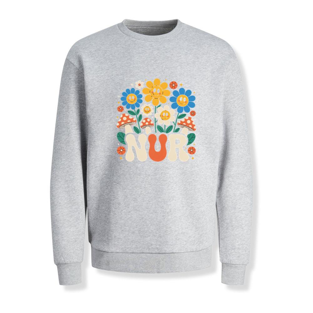 Nur Retro Flower Cartoon Design Sweatshirt