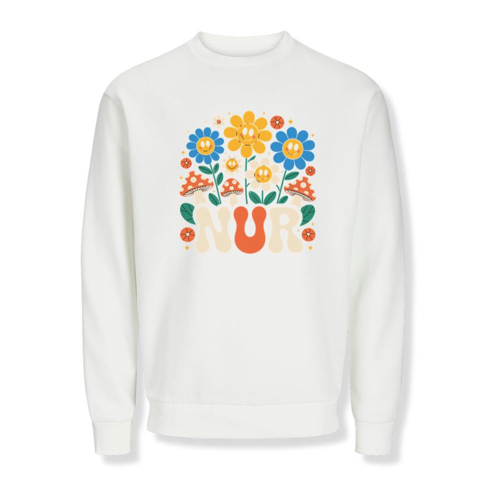 Nur Retro Flower Cartoon Design Sweatshirts