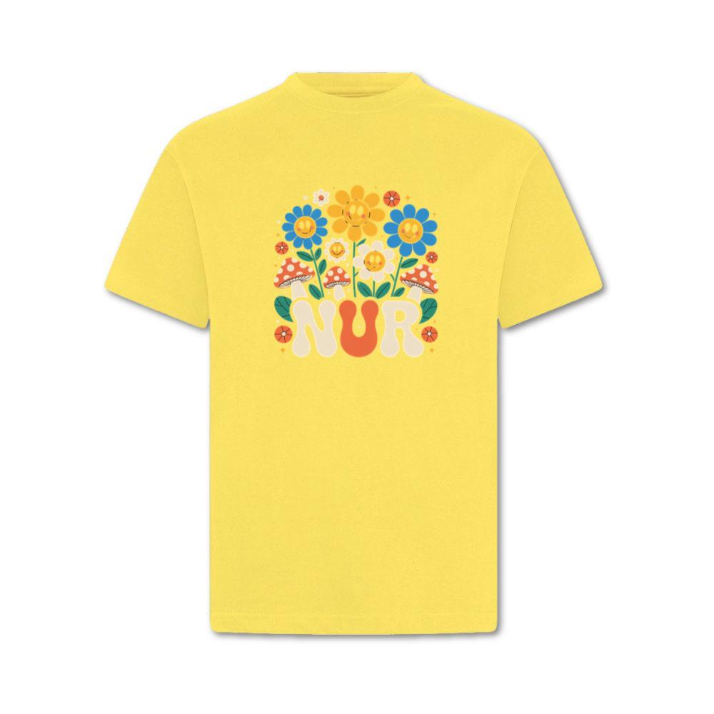 Nur Retro Flower Cartoon Design T-Shirt
