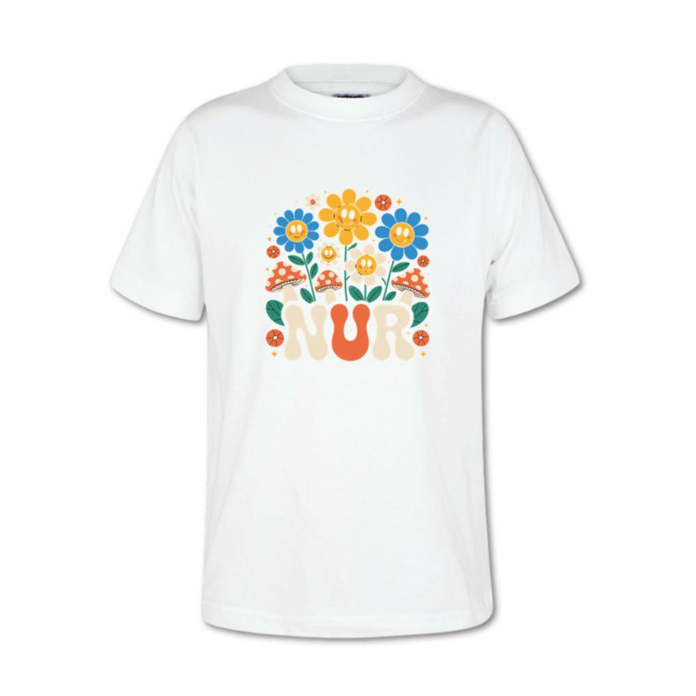 Nur Retro Flower Cartoon Design T-Shirt