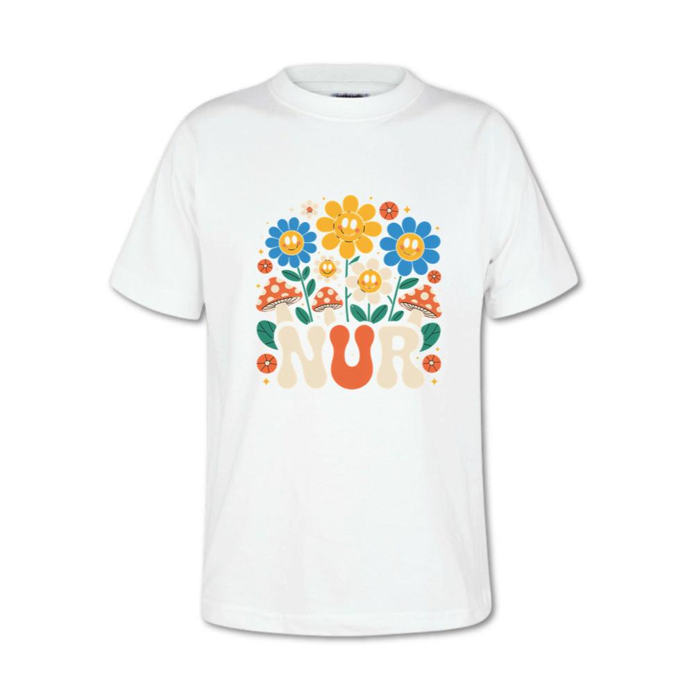 Nur Retro Flower Cartoon Design T-Shirt