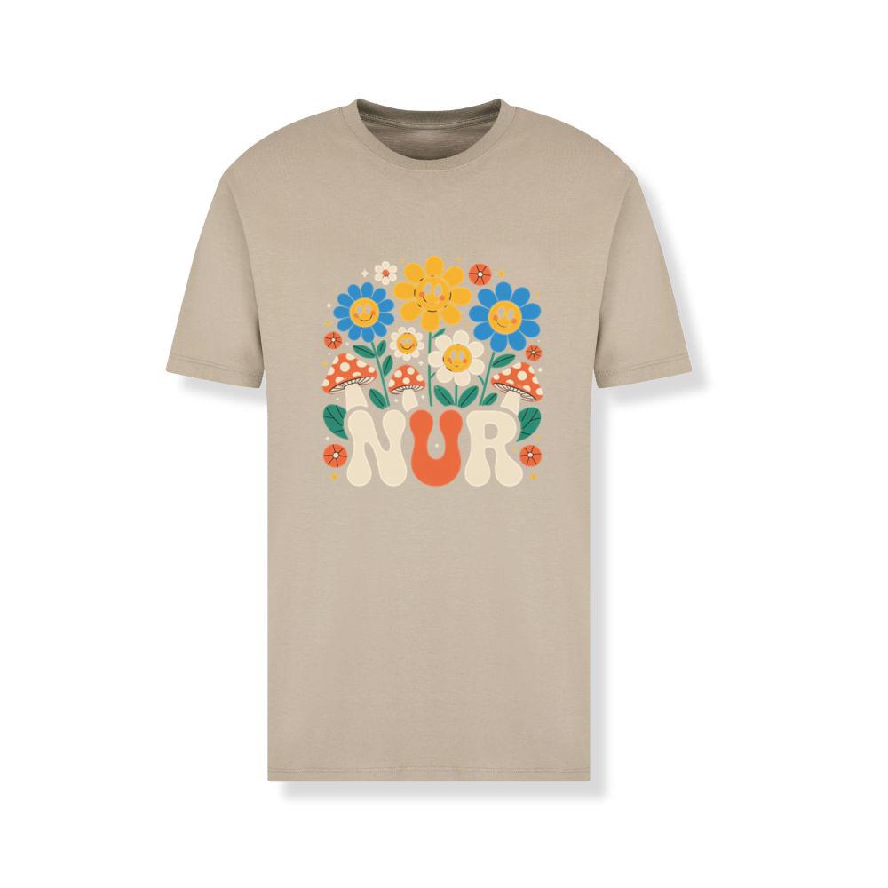 Nur Retro Flower Cartoon Design T-Shirt