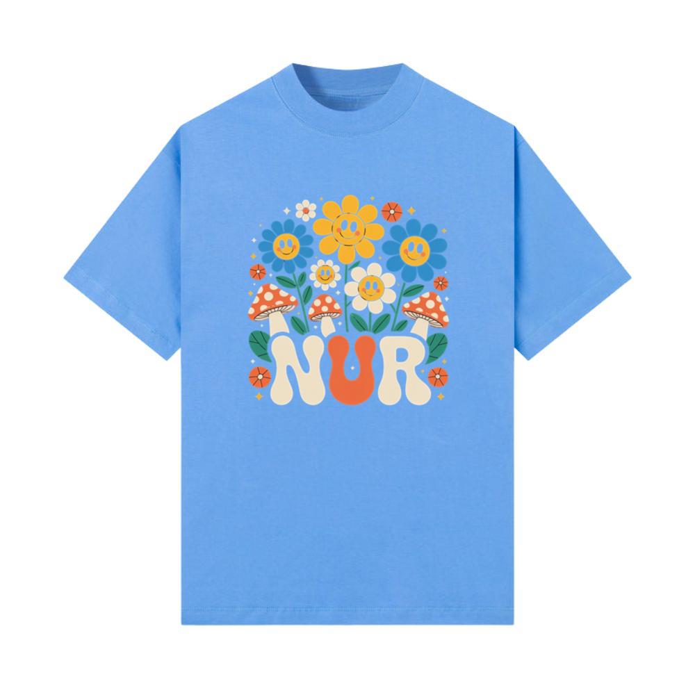 Nur Retro Flower Cartoon Design T-Shirts