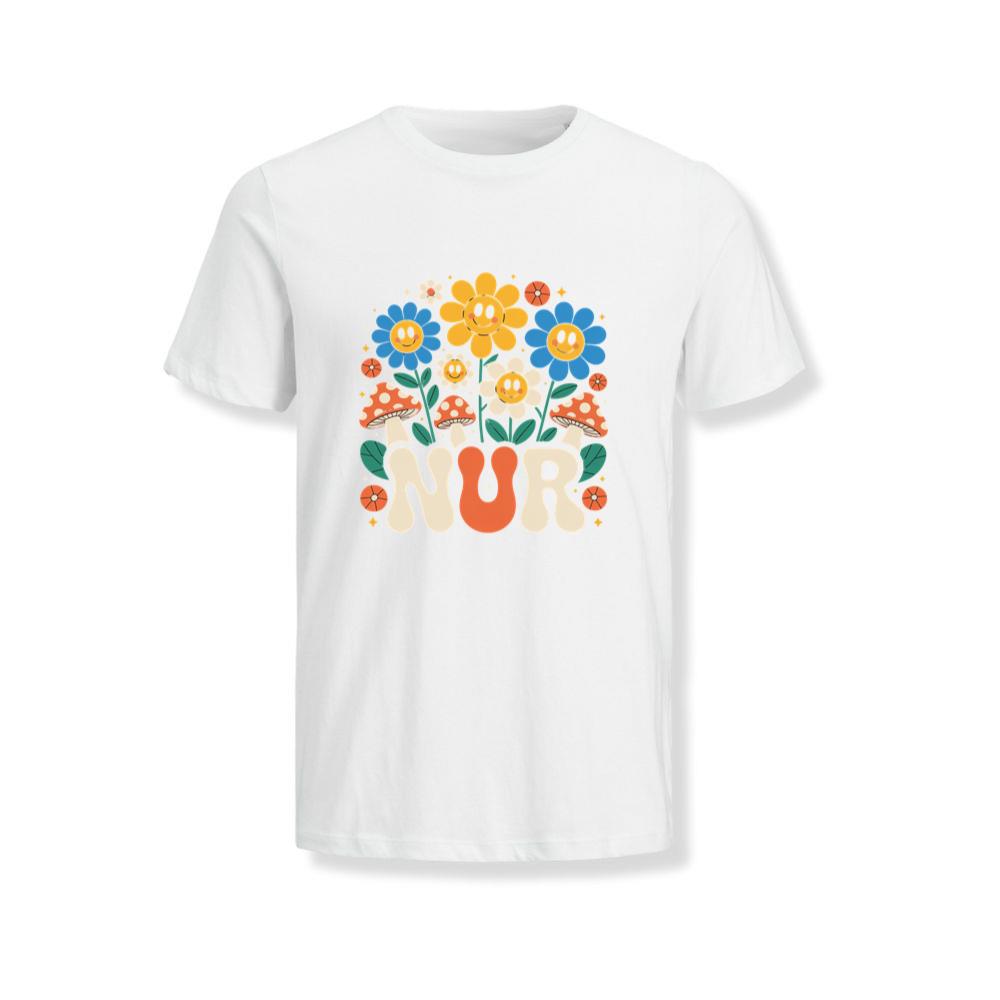 Nur Retro Flower Cartoon Design T-Shirts