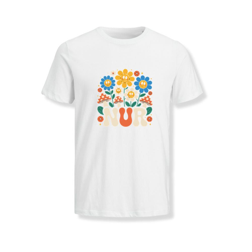 Nur Retro Flower Cartoon Design T-Shirts