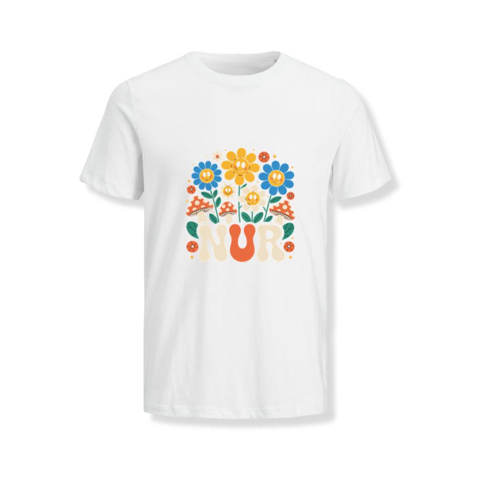 Nur Retro Flower Cartoon Design T-Shirts
