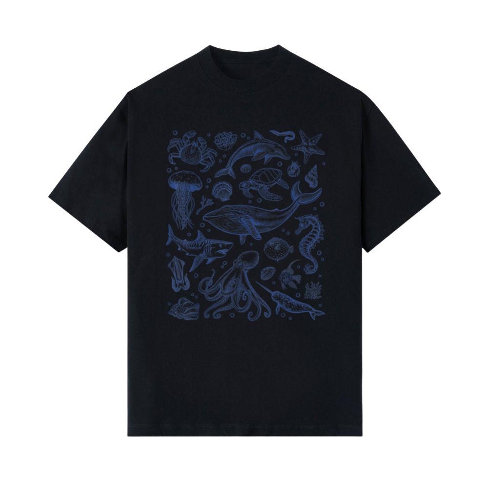 Ocean Life Sea Aesthetic Dolphin Beach 90s Vintage Graphic T-Shirt (1)