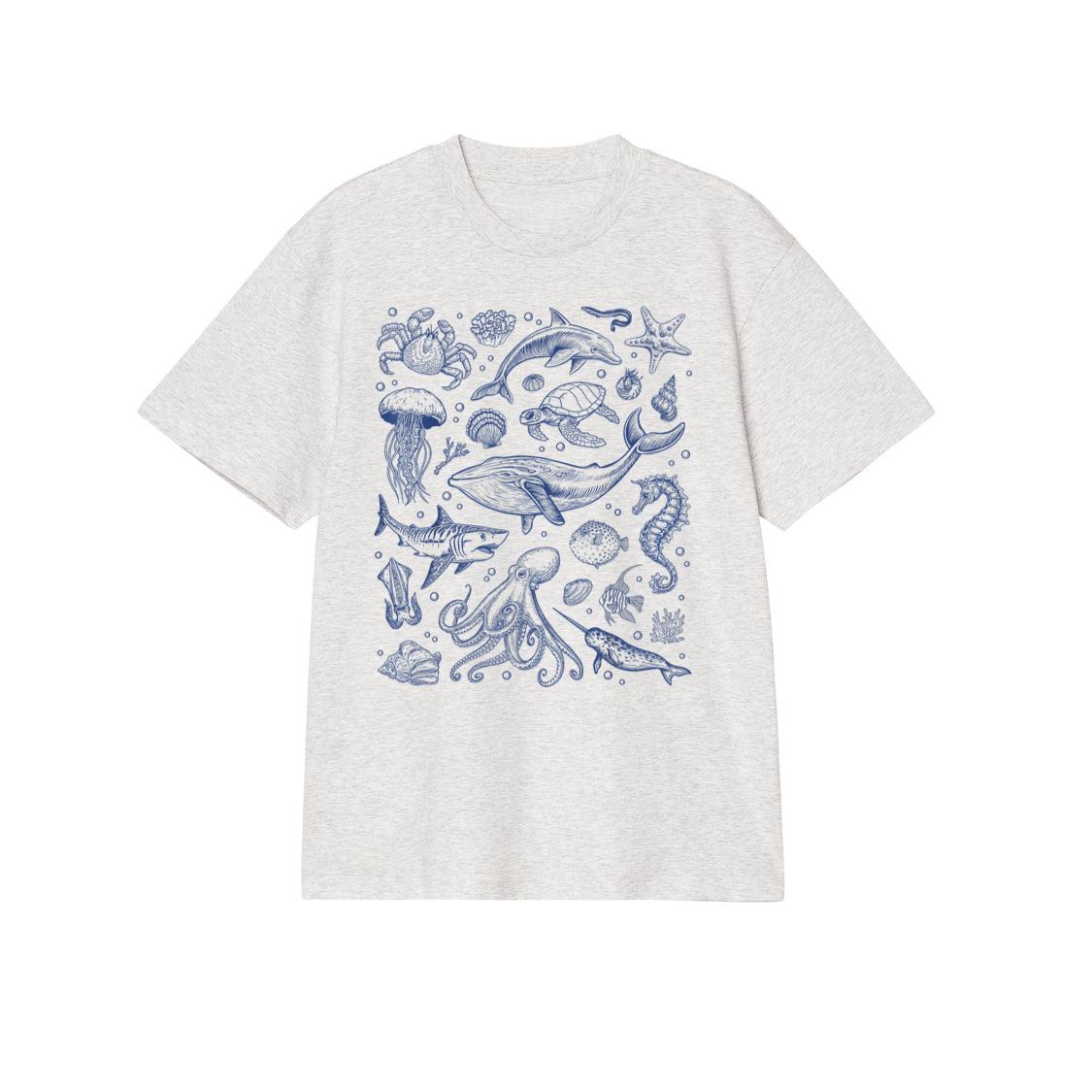 Ocean Life Sea Aesthetic Dolphin Beach 90s Vintage Graphic T-Shirt (1)