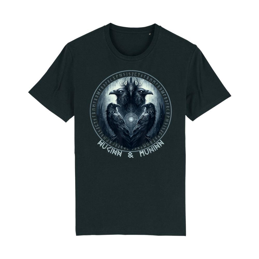 Odin Ravens Huginn & Muninn Vegvisir Tshirt Vikings Myth Tee T-Shirt