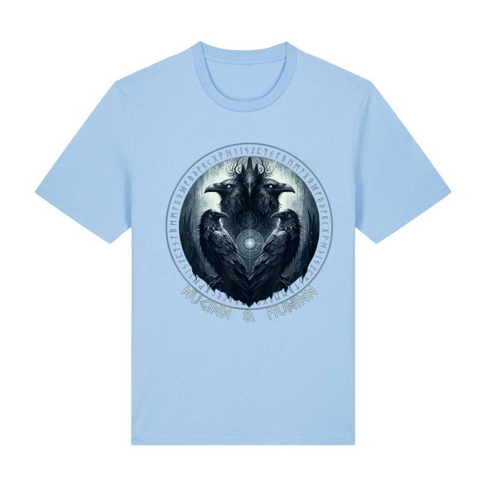 Odin Ravens Huginn & Muninn Vegvisir Tshirt Vikings Myth Tee T-Shirt