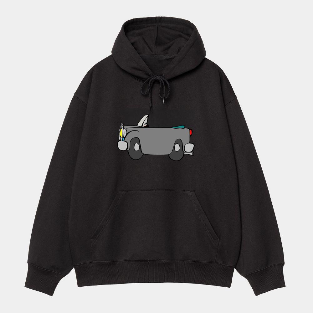 Old Gray Cartoon Convertible Car Hoodie
