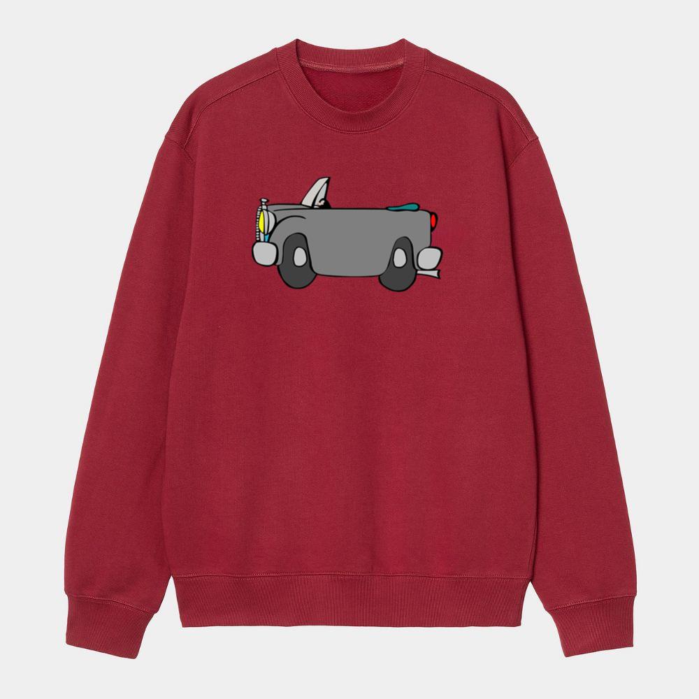 Old Gray Cartoon Convertible Car Sweatshirt