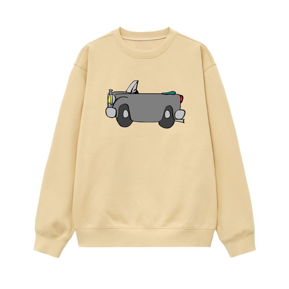 Old Gray Cartoon Convertible Car Sweatshirt