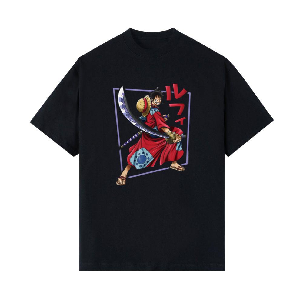 One Piece Anime Luffy Wano Costume Illustration T-Shirt 