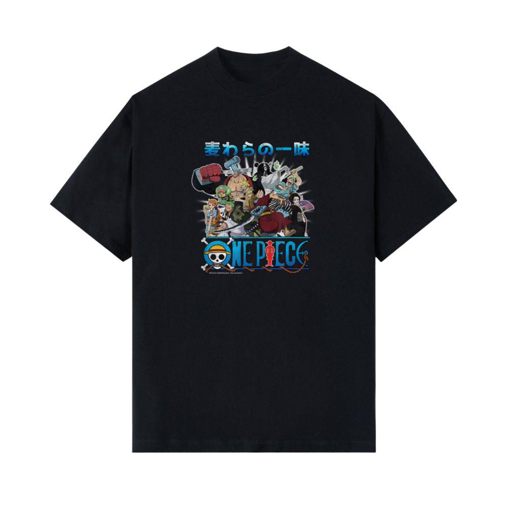 One Piece Anime Retro Straw Hat Crew Cast Collage T-Shirt 