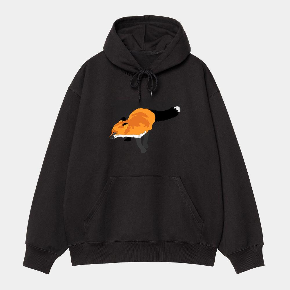 Orange Fox Walking Slowly Hoodie
