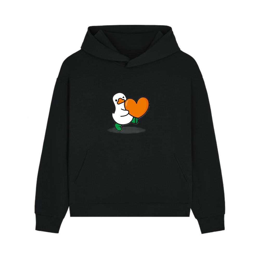 Orange Heart, Green Boots Hoodie