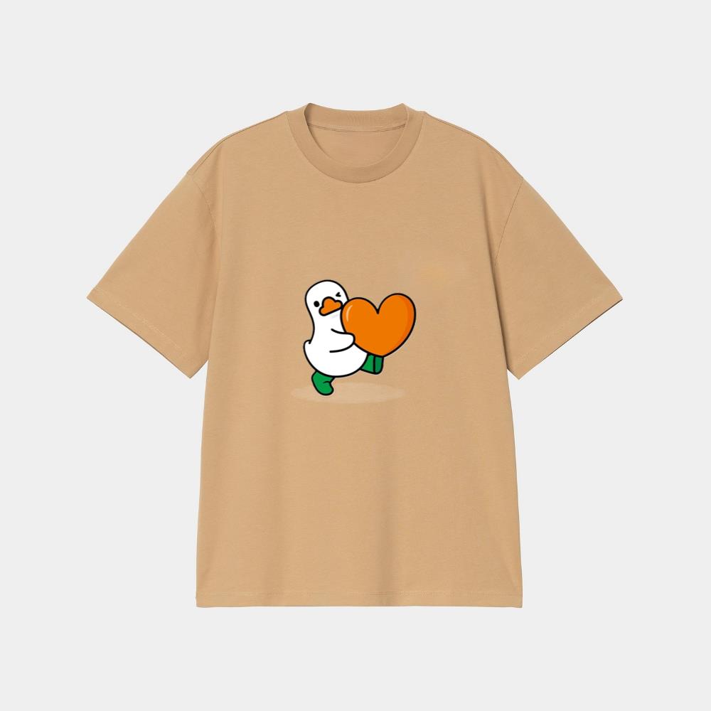 Orange Heart, Green Boots T-Shirt
