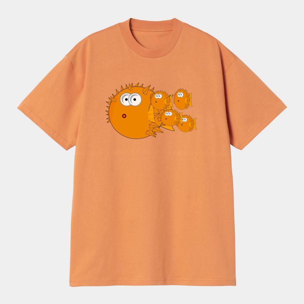 Orange Pufferfish Family T-Shirts