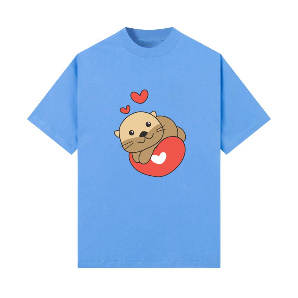 Otter For Valentine's Day Cute Animals Hearts T-Shirt