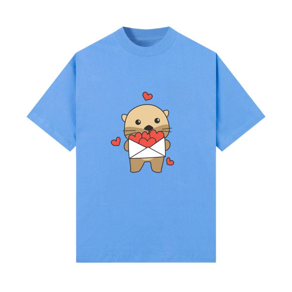 Otter For Valentine's Day Cute Animals With Hearts T-Shirt
