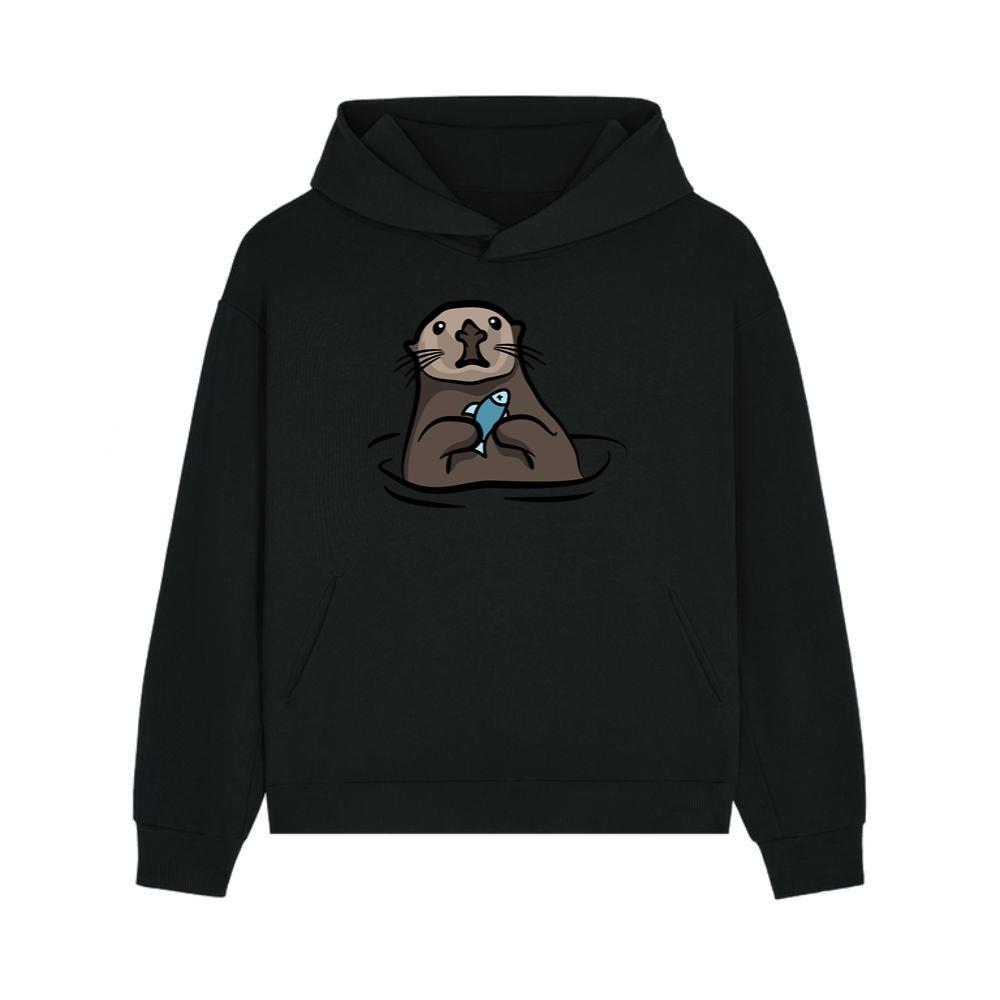 Otter Holding Fish Hoodie