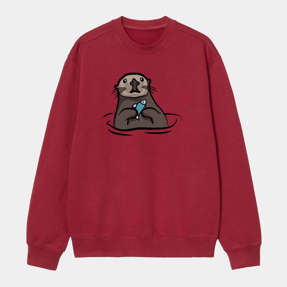 Otter Holding Fish Sweatshirt