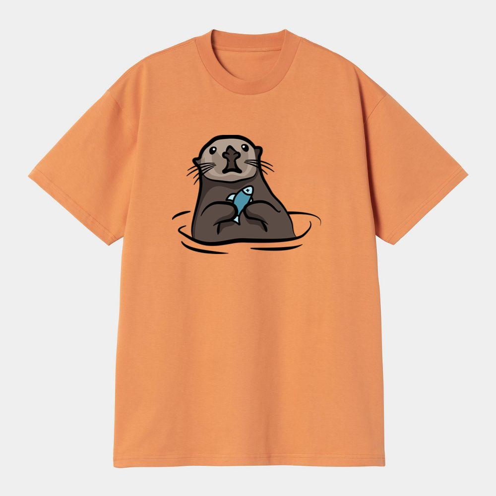 Otter Holding Fish T-Shirts