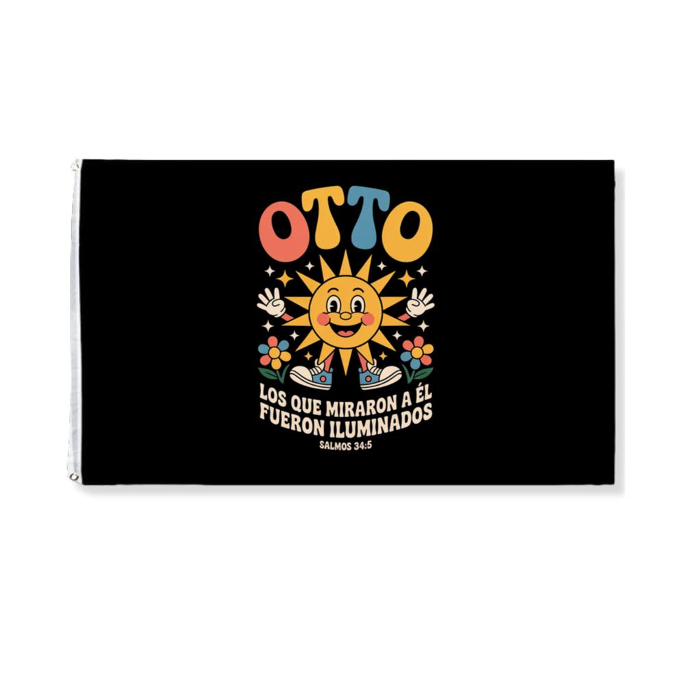 Otto Sunshine Retro Artwork with Positive Spanish Quote Design Flat