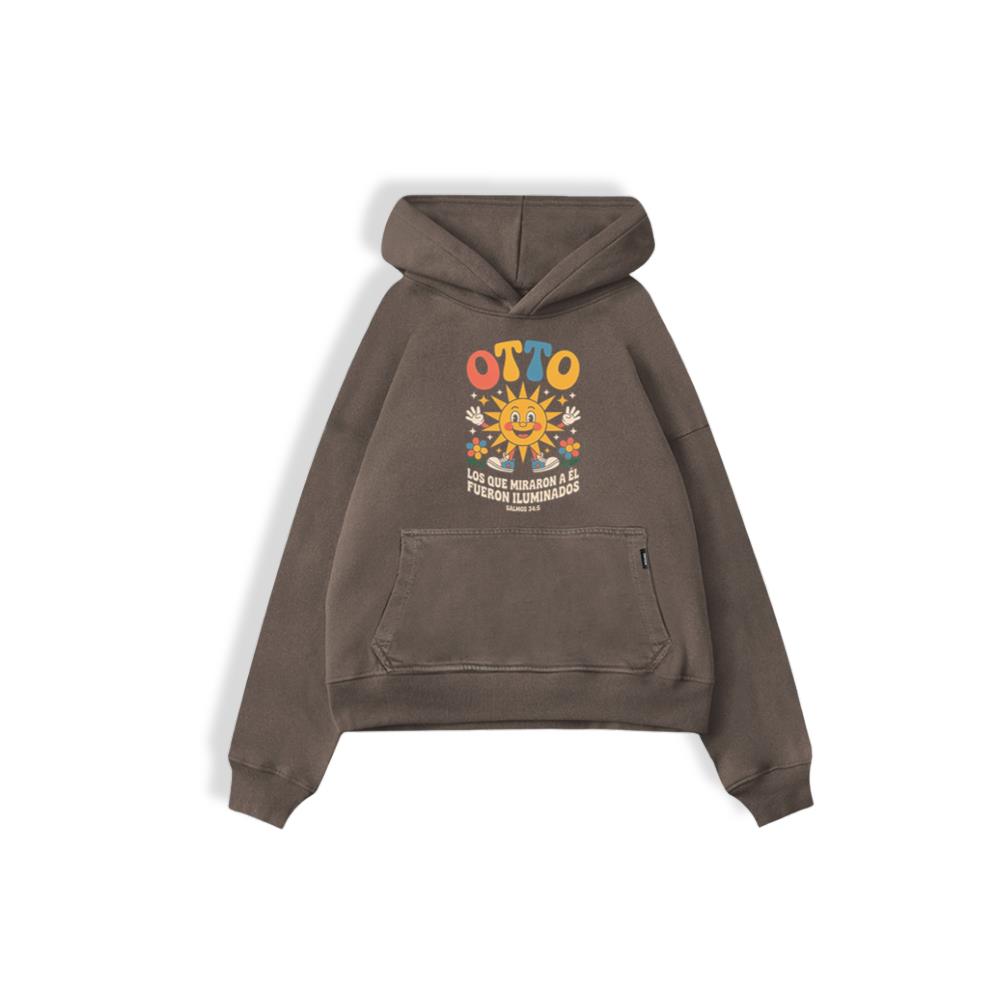 Otto Sunshine Retro Artwork with Positive Spanish Quote Design Hoodie - Image 3