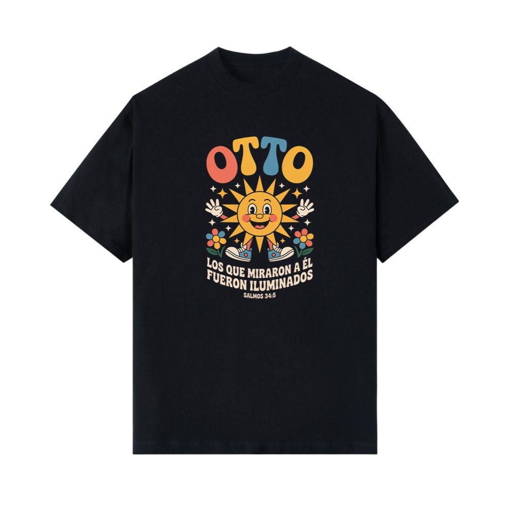 Otto Sunshine Retro Artwork with Positive Spanish Quote Design T-Shirt