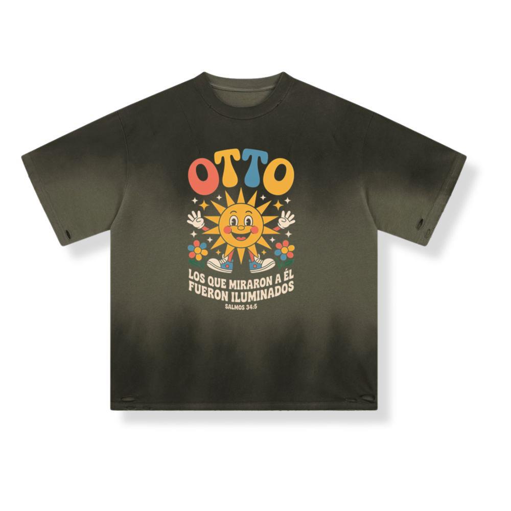 Otto Sunshine Retro Artwork with Positive Spanish Quote Design T-Shirt - Image 2