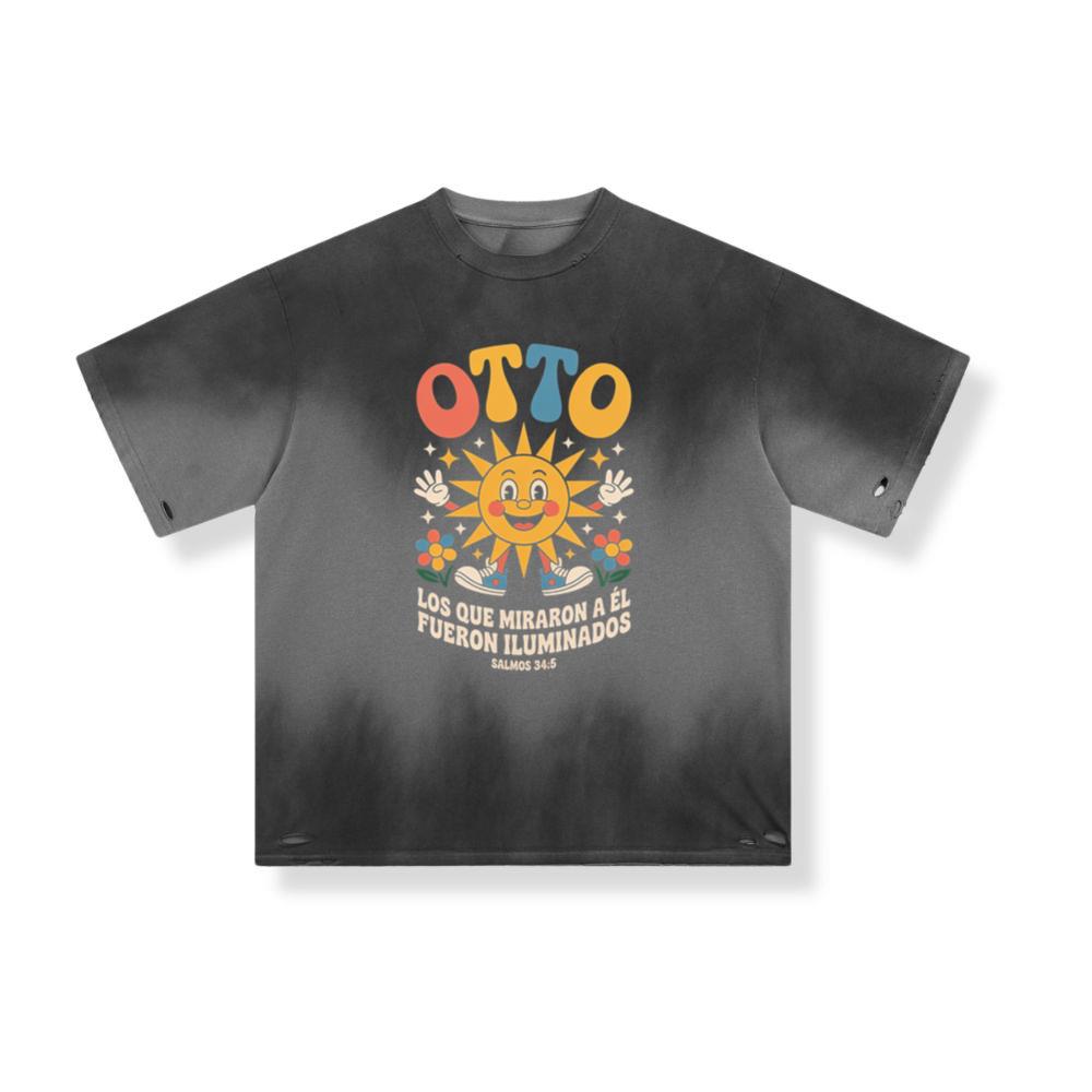 Otto Sunshine Retro Artwork with Positive Spanish Quote Design T-Shirt