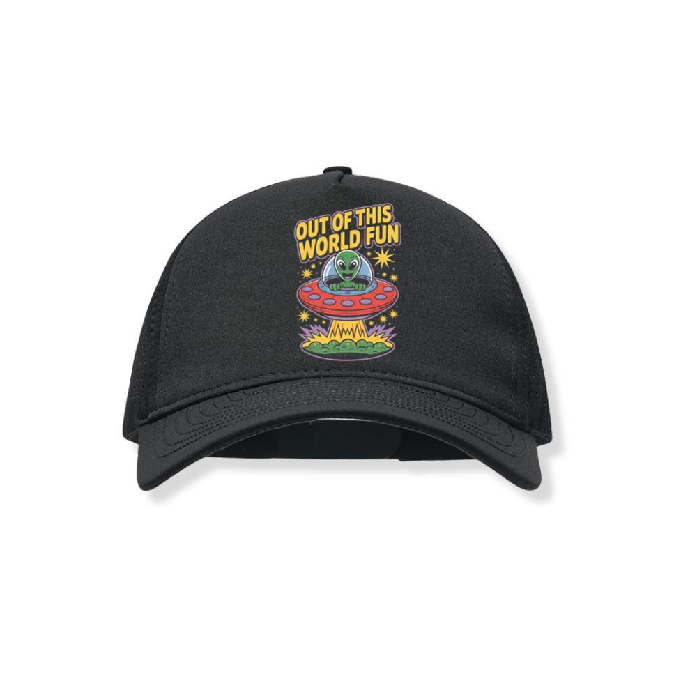 Out of This World Fun Alien Spaceship Retro Graphic Black Hat