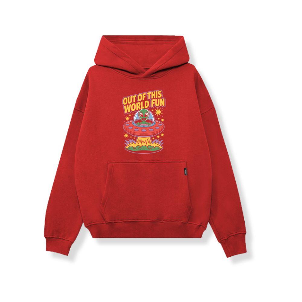 Out of This World Fun Alien Spaceship Retro Graphic Hoodie - Image 4