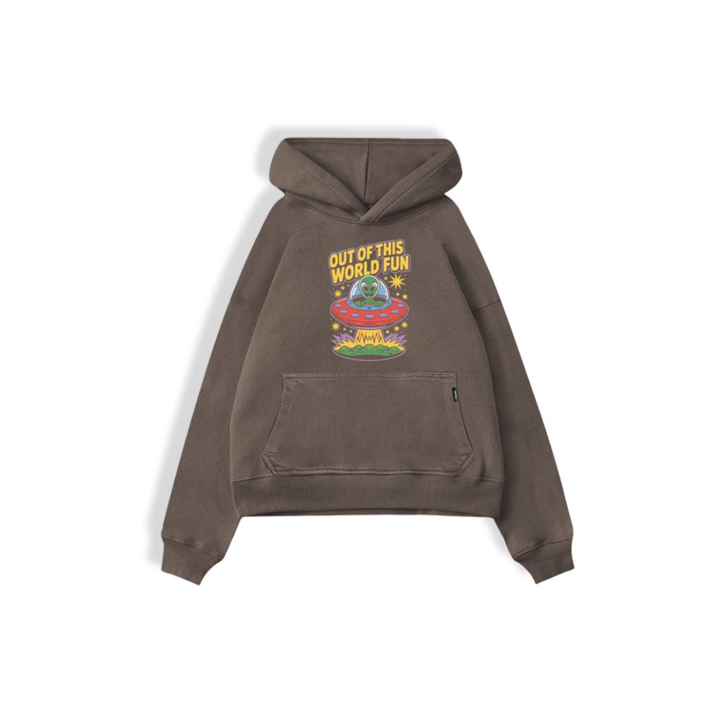 Out of This World Fun Alien Spaceship Retro Graphic Hoodie - Image 3