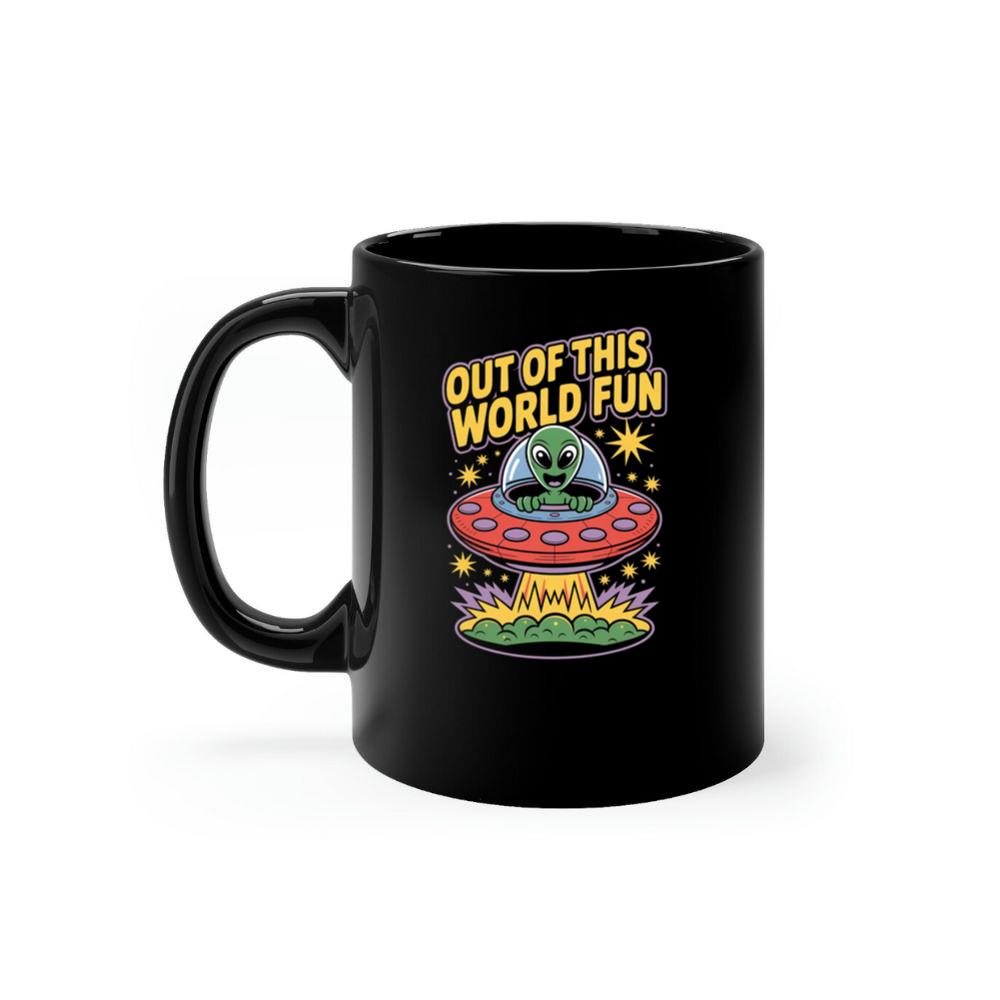 Out of This World Fun Alien Spaceship Retro Graphic Mug