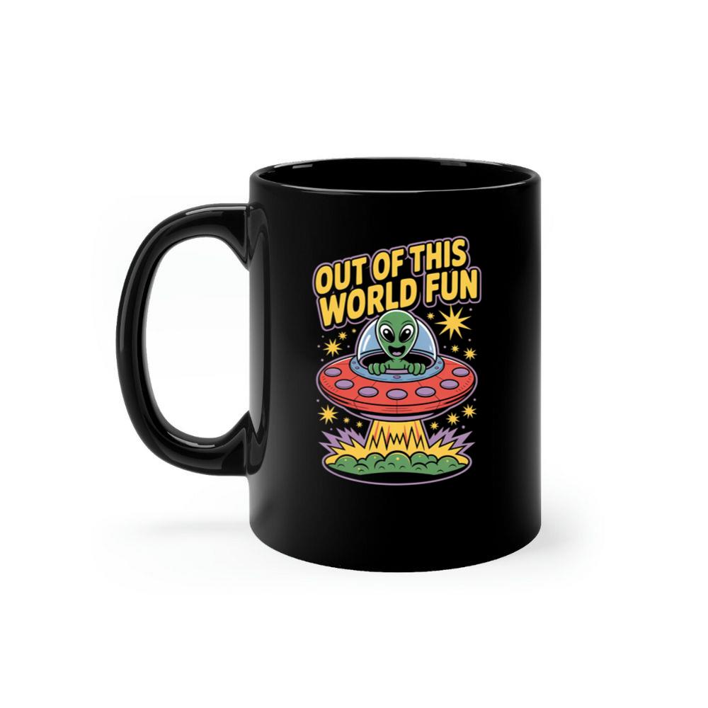 Out of This World Fun Alien Spaceship Retro Graphic Mug